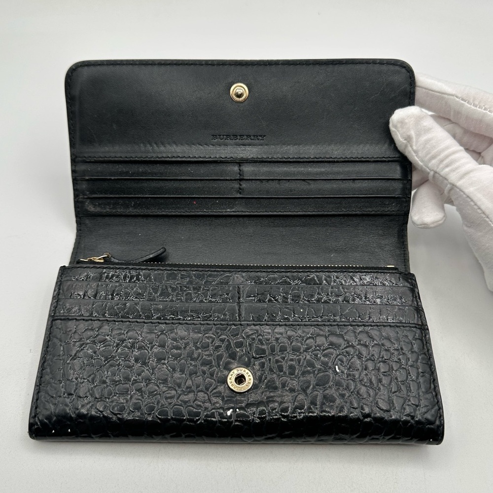 Burberry Patent Embossed Leather Wallet - Picture 6 of 15